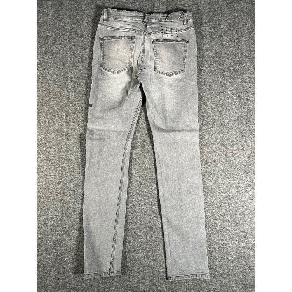 Ksubi Mens Skinny Jeans Gray Faded Streetwear Designer Denim Size 32